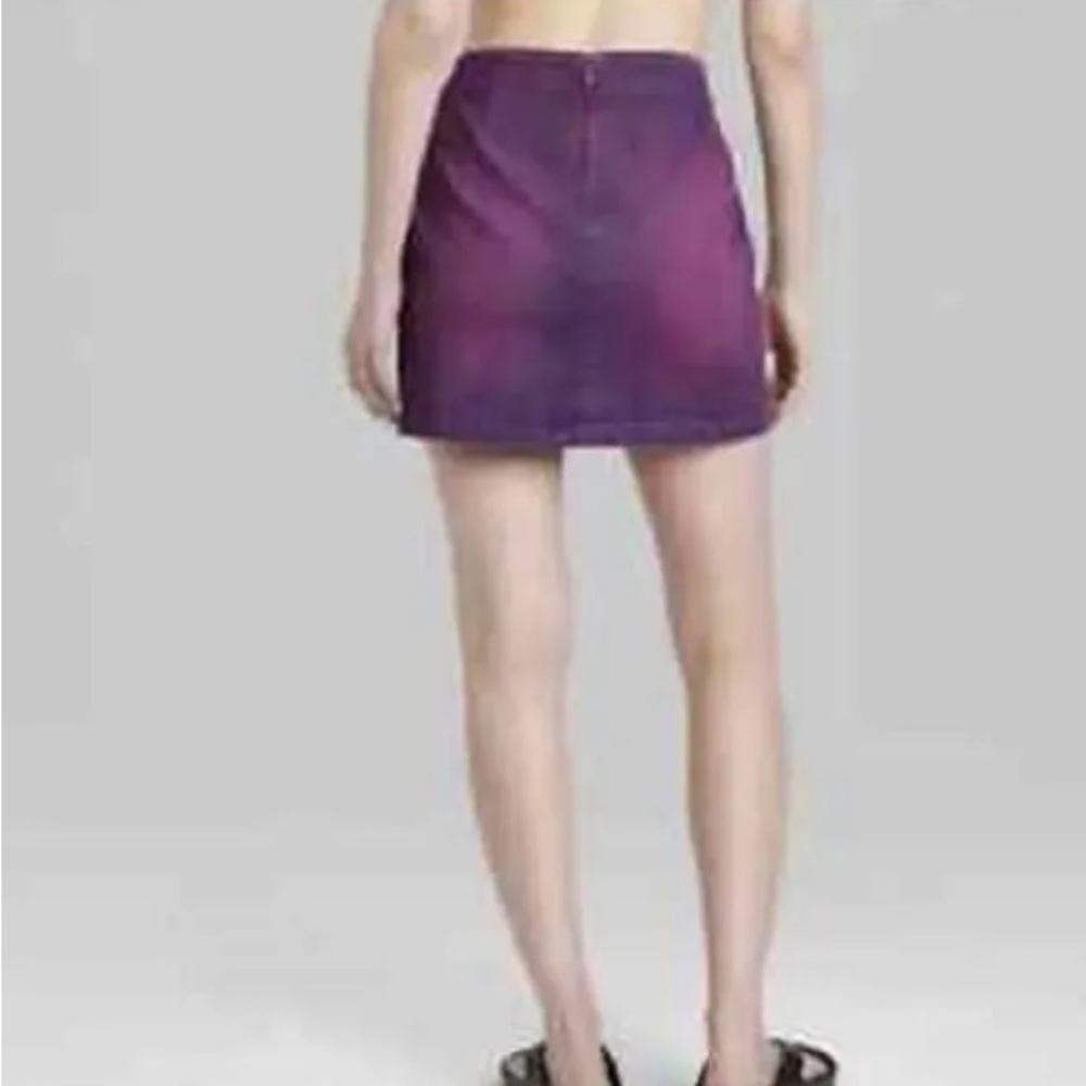 Wild Fable Mini Skirt Size 8 Violet Purple Coated Denim Mid Rise Juniors New - Picture 3 of 3